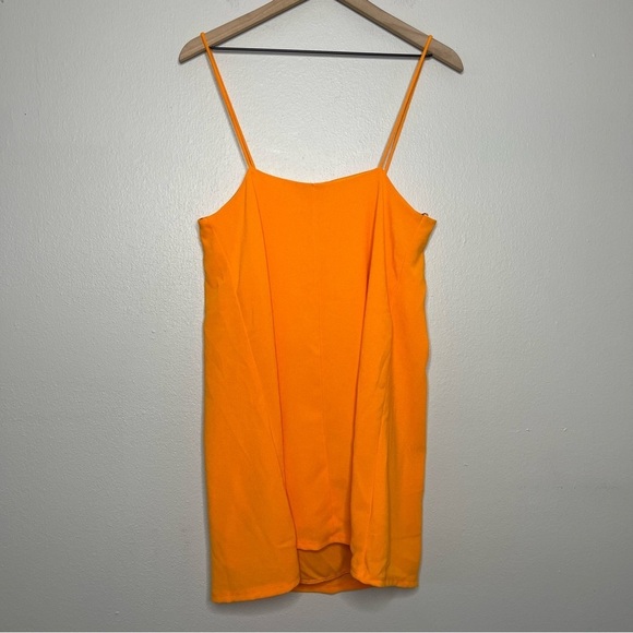 NEW Zara Women Dress Large Orange‎ Mini Stretch Kidcore Casual - Picture 5 of 7